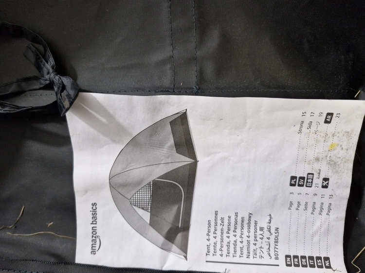 Używany Amazon Basics Tent namiot 4 osobowy