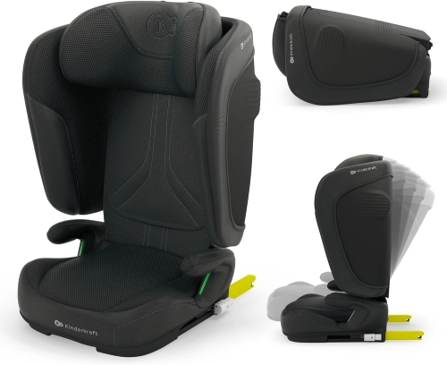 Kinderkraft UNITY 2, Fotelik 100 – 150 cm dla dzieci 3,5 – 12 lat, 5-stopniowa regulacja oparcia