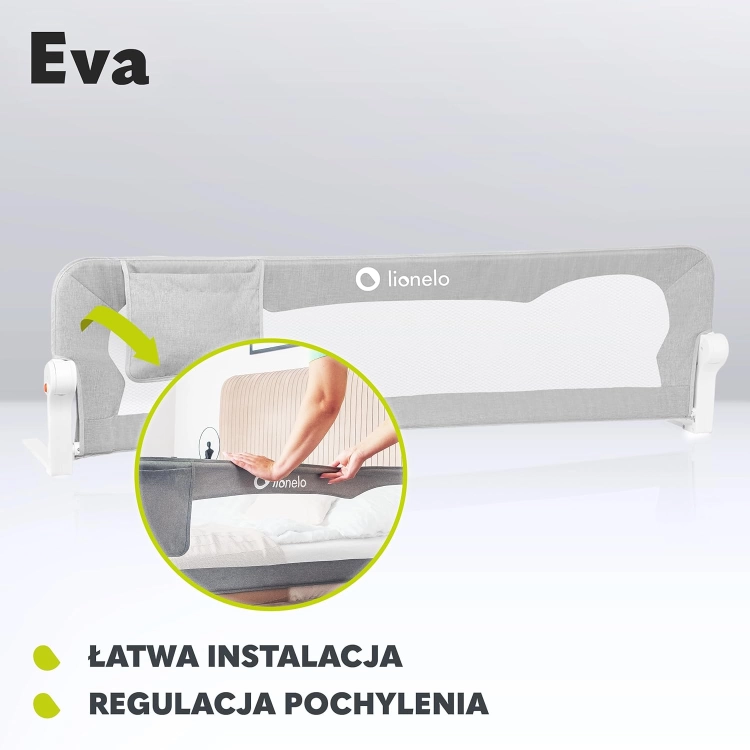 Lionelo Barierka Bramka Ochronna Do Łóżka Eva 150 cmx42 cm