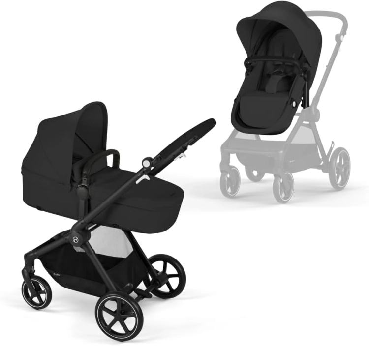 WÓZEK 2W1 Cybex GOLD EOS Black Moon Black  spacerówka gondola