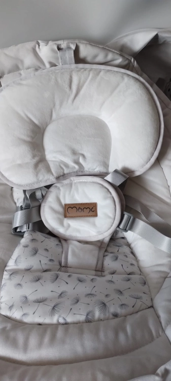 OUTLET MoMi LAMI leżaczek Huśtawka dla dzieci do 9 kg, składana, z pilotem zdalnego sterowania i Bluetooth do połączenia ze smartfonem