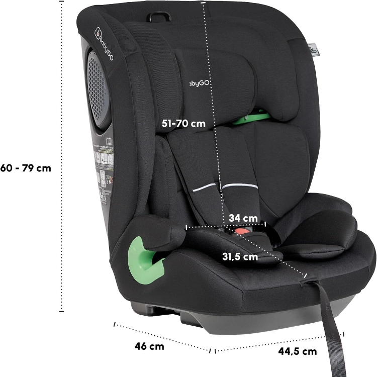 babyGO Lumo fotelik samochodowy 76-150 cm bez isofix