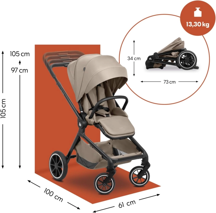 hauck Move N Care wózek spacerowy do 22 kg obracane siedzisko + adaptery