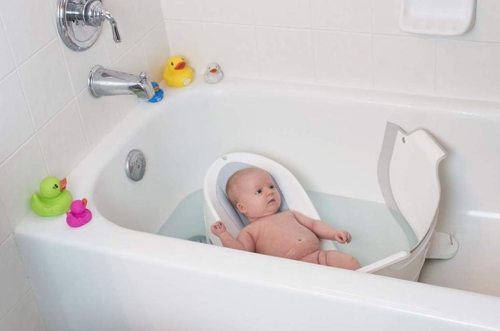 BabyDAM przegroda do wanny – szara mini wanienka zapora do wanny