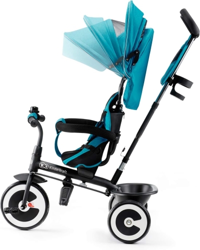 Kinderkraft ASTON 2 PRO, Rowerek trójkołowy, obrotowe siedzisko, Niebieski