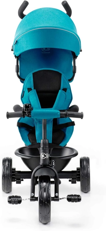 Kinderkraft ASTON 2 PRO, Rowerek trójkołowy, obrotowe siedzisko, Niebieski