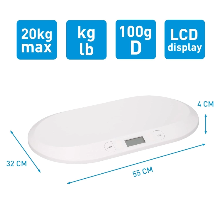OUTLET Grundig Waga Dla Niemowląt - Cyfrowa - Dokładność 10 g - Max. 20 kg