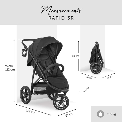hauck Wózek spacerowy Rapid 3R kołowy do 25kg  ekspozycja
