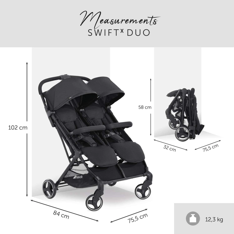 Hauck Swift X Duo wózek podwójny spacerowy dla bliźniąt