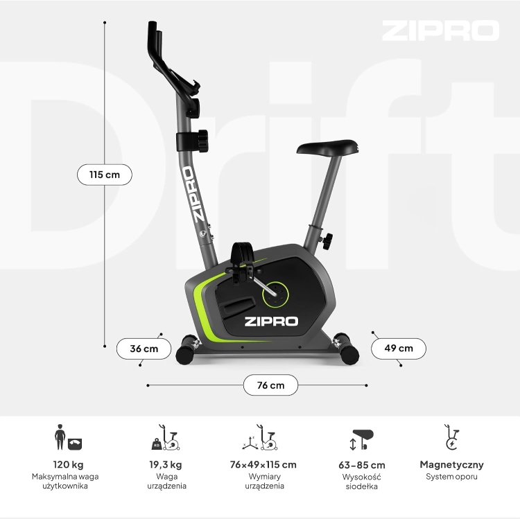 OUTLET ZIPRO Drift Rower Stacjonarny Magnetyczny