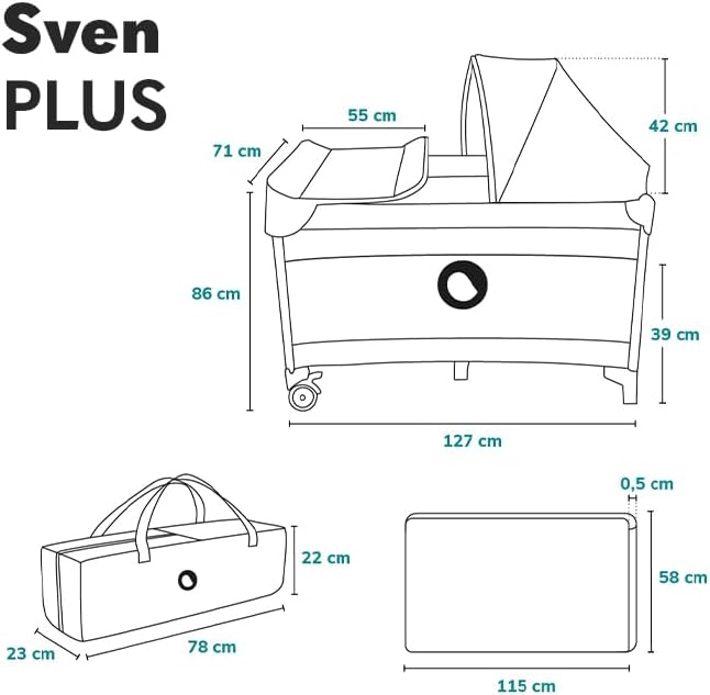 Używnane Lionelo Sven Plus Łóżeczko Turystyczne 120x60 z podwieszeniem