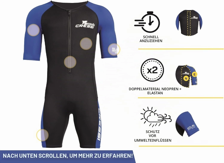CRESSI Tiburon Man Shorty Wetsuit 2 mm -3XL kombinezon neoprenowy dla mężczyzn
